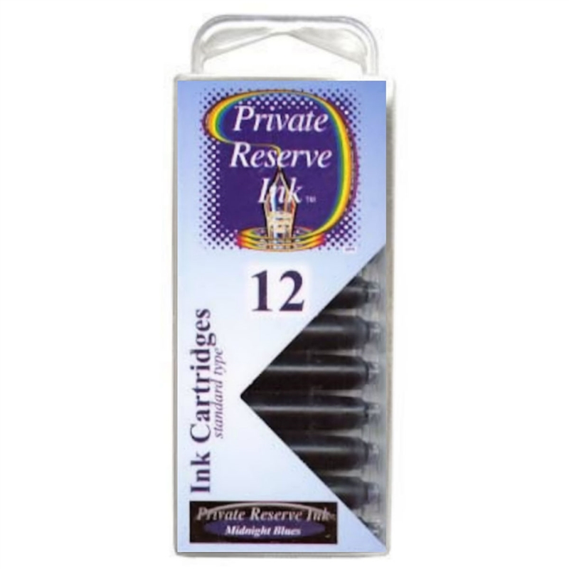 12 Pack Universal Fountain Pen Cartridges - Midnight Blues