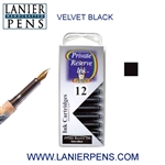 Private Reserve Velvet Black 12 Pack Cartridge Fountain Pen Ink C01 - Lanier Pens