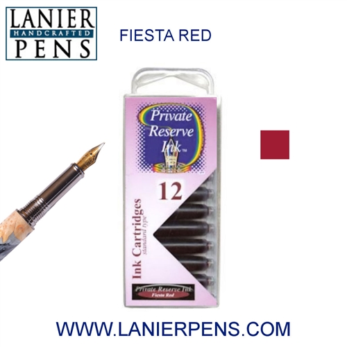 Private Reserve Fiesta Red 12 Pack Cartridge Fountain Pen Ink C09 - Lanier Pens