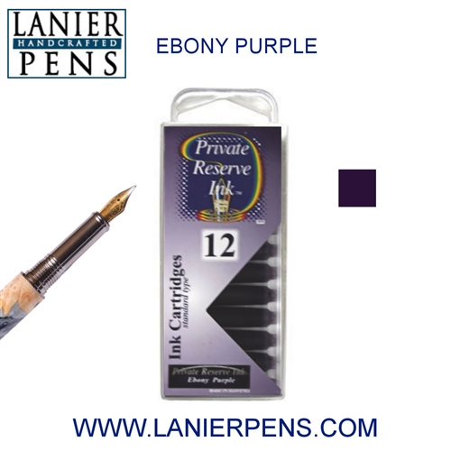 Private Reserve Ebony Purple 12 Pack Cartridge Fountain Pen Ink 38 - Lanier Pens