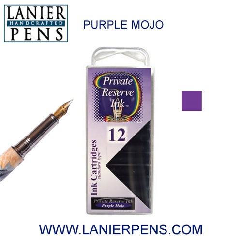 Private Reserve Purple Mojo 12 Pack Cartridge Fountain Pen Ink C31 - Lanier Pens