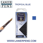 Private Reserve Tropical Blue 12 Pack Cartridge Fountain Pen Ink C36 - Lanier Pens