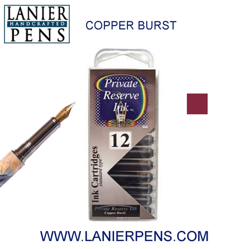 Private Reserve Copper Burst 12 Pack Cartridge Fountain Pen Ink C05 - Lanier Pens