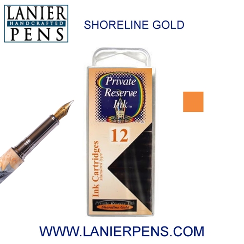 Private Reserve Shoreline Gold 12 Pack Cartridge Fountain Pen Ink C22 - Lanier Pens