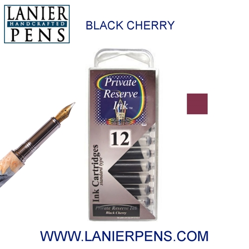 Private Reserve Black Cherry 12 Pack Cartridge Fountain Pen Ink C16 - Lanier Pens