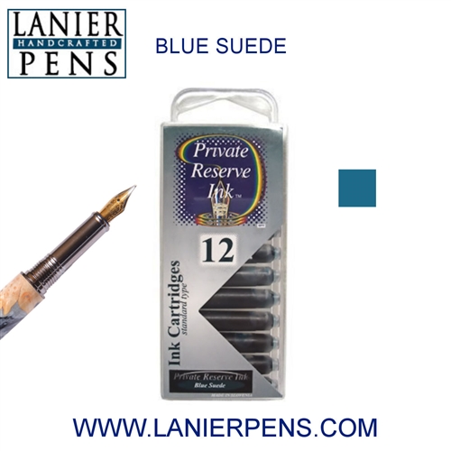 Private Reserve Blue Suede 12 Pack Cartridge Fountain Pen Ink C13 - Lanier Pens