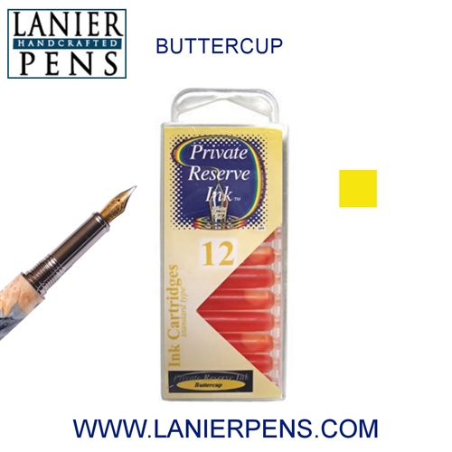 Private Reserve Buttercup 12 Pack Cartridge Fountain Pen Ink C10 - Lanier Pens