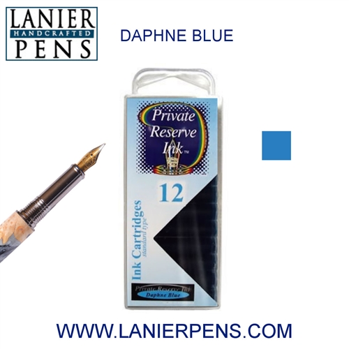 Private Reserve Daphne Blue 12 Pack Cartridge Fountain Pen Ink C20 - Lanier Pens