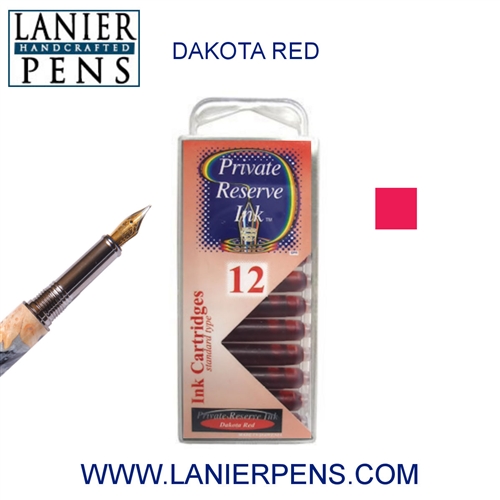 Private Reserve Dakota Red 12 Pack Cartridge Fountain Pen Ink C29 - Lanier Pens