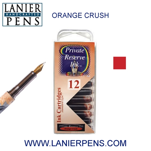 Private Reserve Orange Crush 12 Pack Cartridge Fountain Pen Ink C06 - Lanier Pens