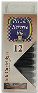 12 Pack - Private Reserve Ink, Universal Fountain Pen Ink Cartridges Clear Case, Vampire Red by Lanier Pens