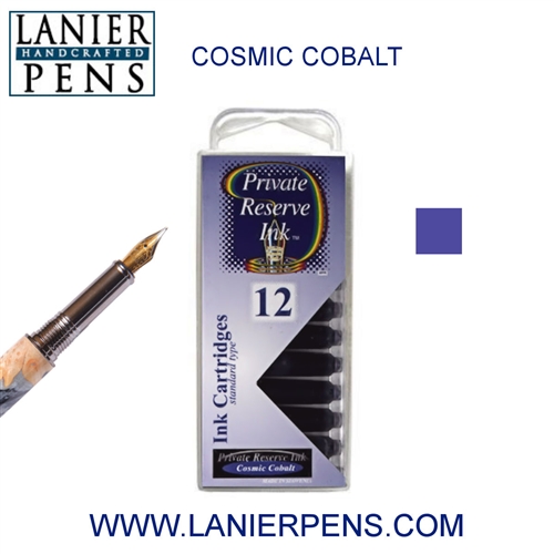 Private Reserve Cosmic Cobalt 12 Pack Cartridge Fountain Pen Ink C41 - Lanier Pens