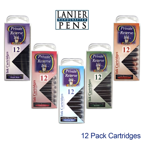 Private Reserve 12 Pack Cartridge Fountain Pen Ink - Lanier Pens