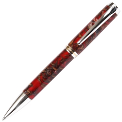 Red and Silver Pine Cone Baron Ball Point Pen - Lanier Pens