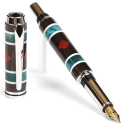 Blackwood & Turquoise Box Elder with Bloodwood Inlays – Lanier Pens