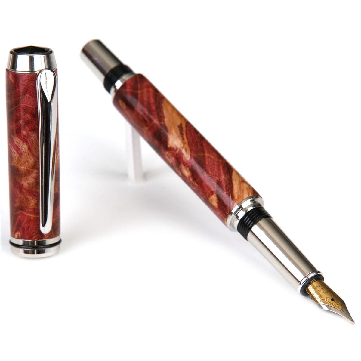 Red Maple Burl Baron Fountain Pen - Lanier Pens