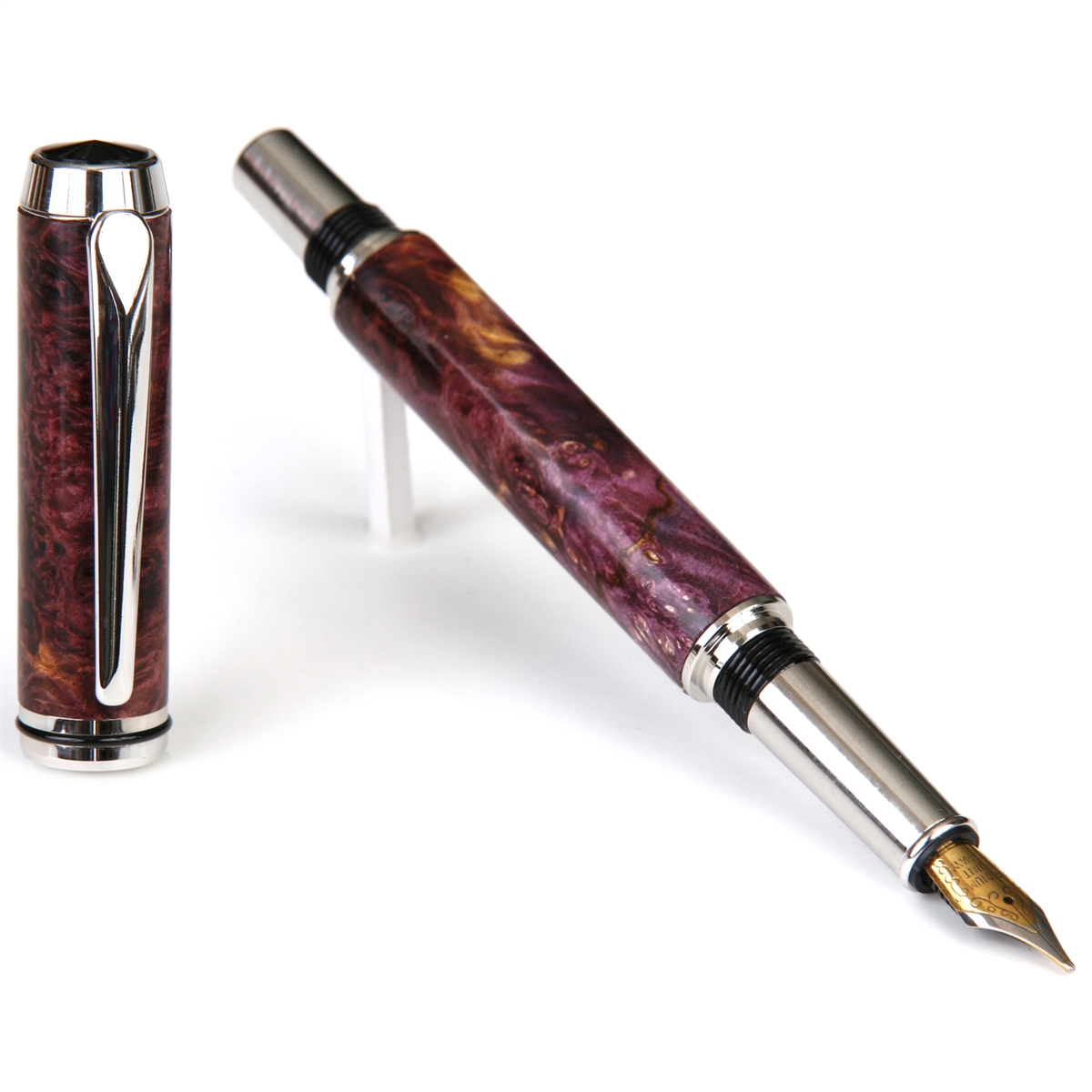 Purple Maple Burl Baron Fountain Pen - Lanier Pens