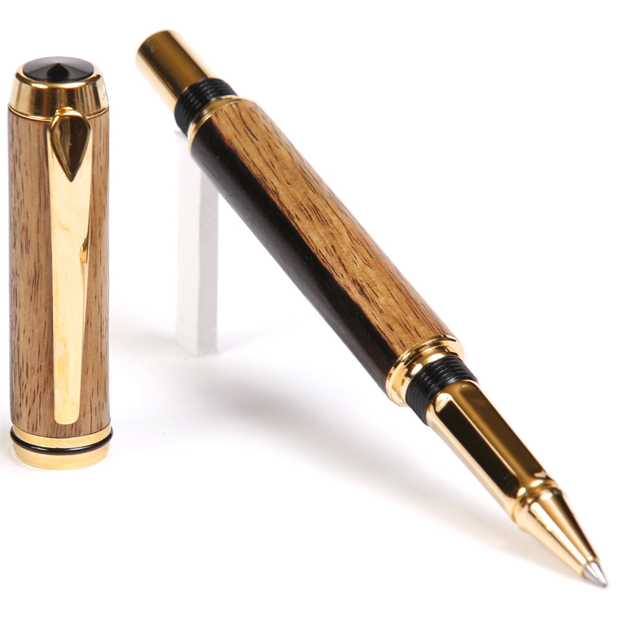 Two-Tone Blackwood Baron Rollerball Pen - Lanier Pens