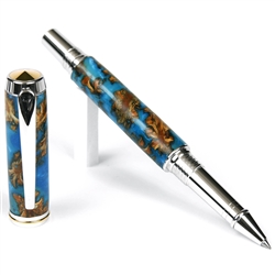 Turquoise Metallic Pine Cone Baron Rollerball Pen - Lanier Pens