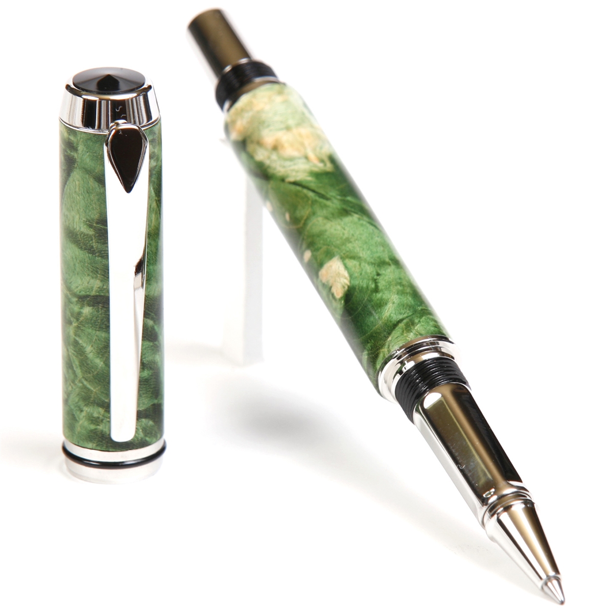 Green Maple Burl Baron Rollerball Pen - Lanier Pens