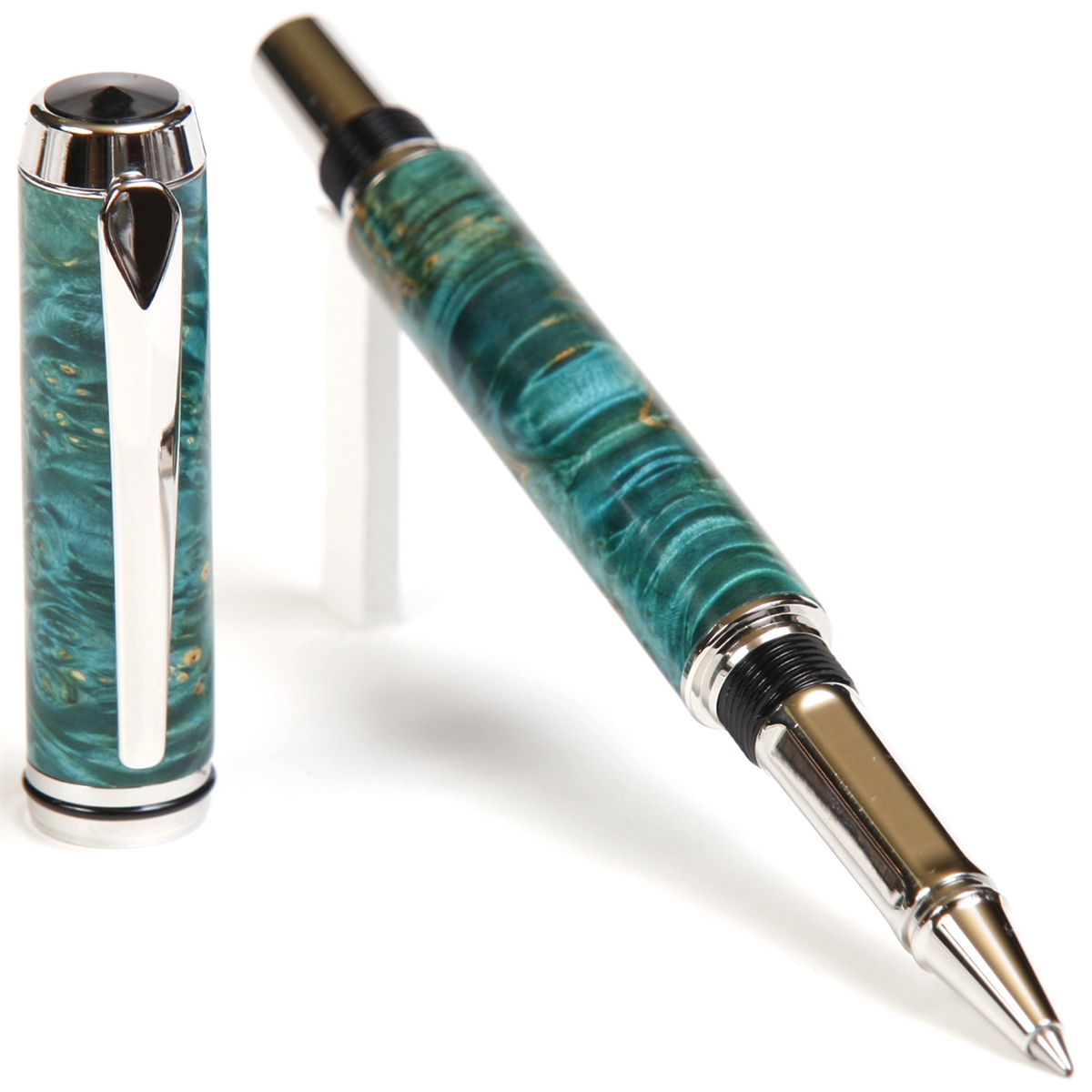 Turquoise Box Elder Baron Rollerball Pen - Lanier Pens