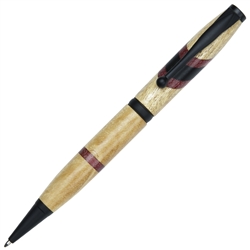 Yellowheart with Purpleheart Inlays Comfort Twist Pen - Lanier Pens
