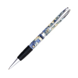 Blue Maple Burl Comfort Twist Pen with Grip - Lanier Pens