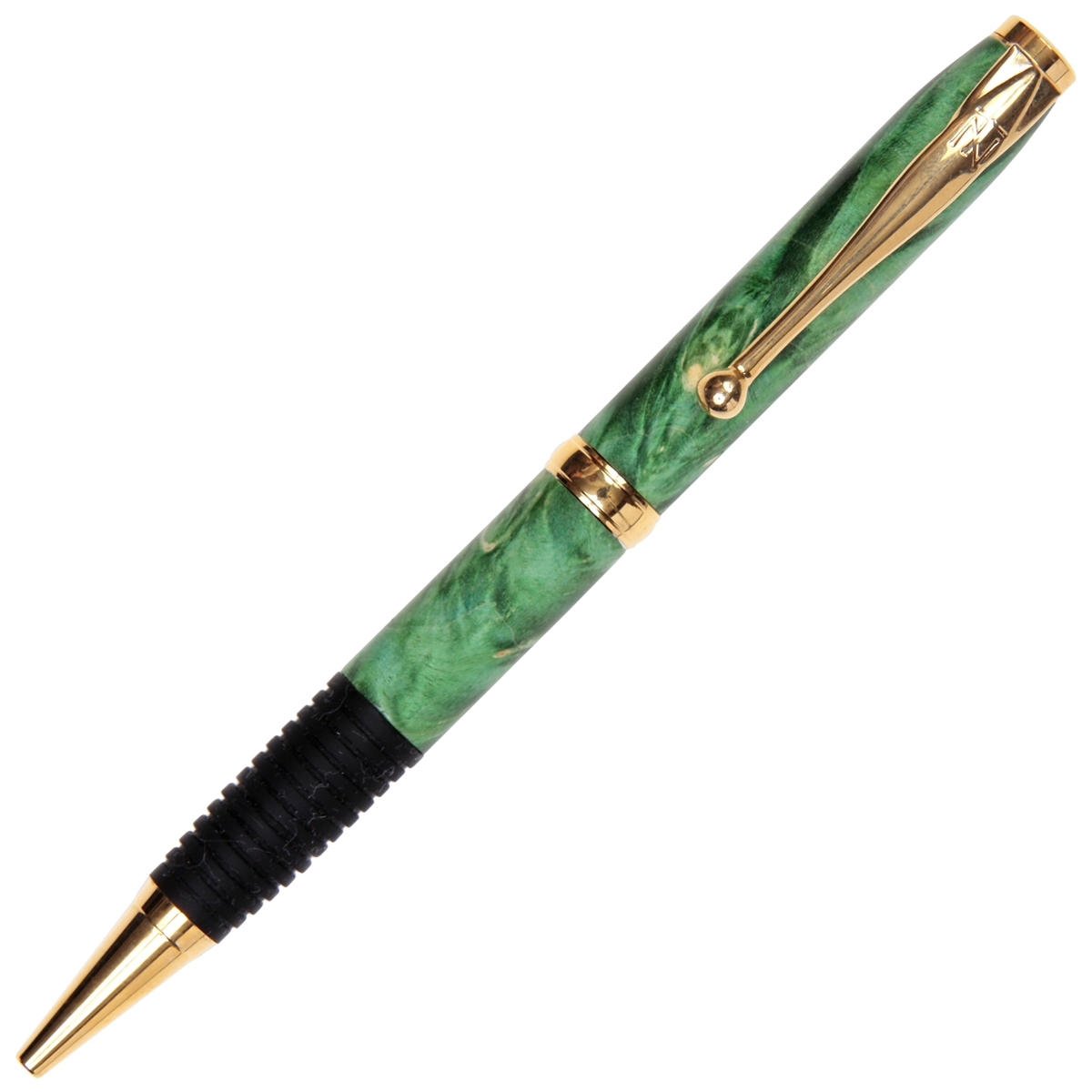 Green Maple Burl Comfort Twist Pen with Grip - Lanier Pens