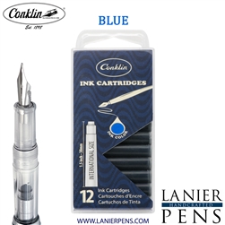 12 Pack Conklin Ink Cartridges - Blue By Lanier Pens