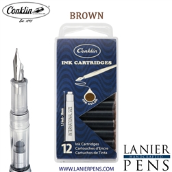 12 Pack Conklin Ink Cartridges - Brown By Lanier Pens