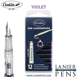 12 Pack Conklin Ink Cartridges - Purple By Lanier Pens