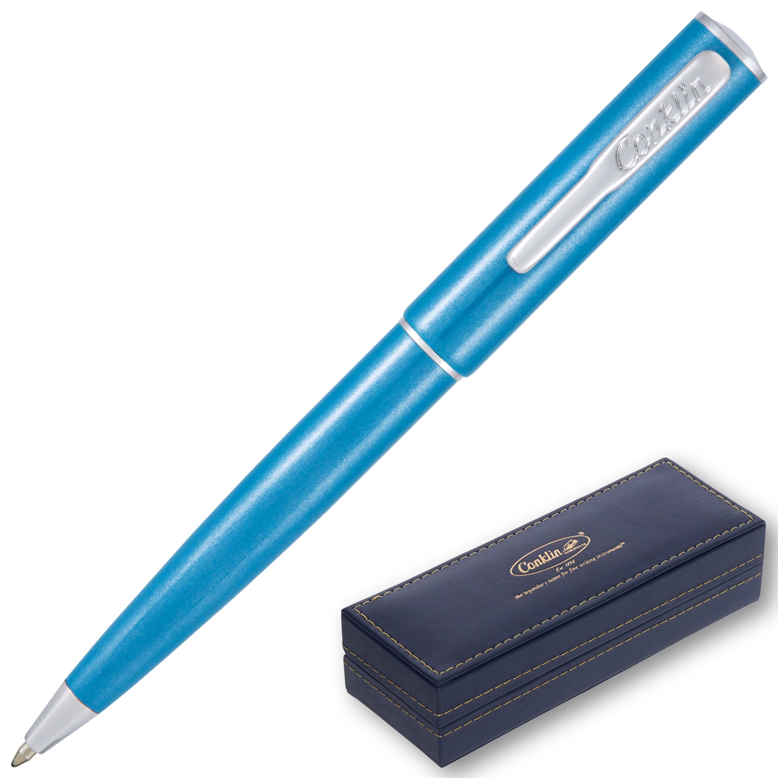 Conklin Coronet Ballpoint Pen - Turquoise (CK71845) By Lanier Pens