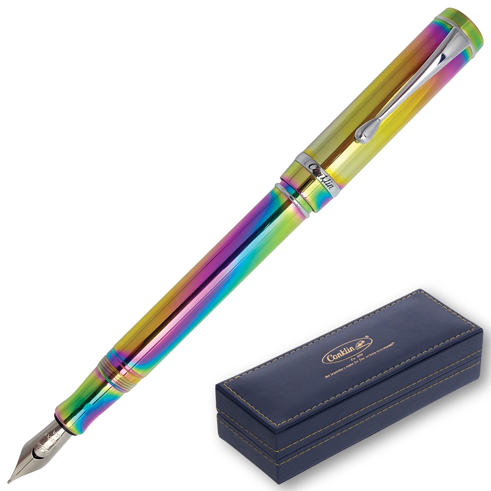 Conklin Duragraph Fountain Pen Rainbow (Special Edition PVD) CK71910 By Lanier Pens