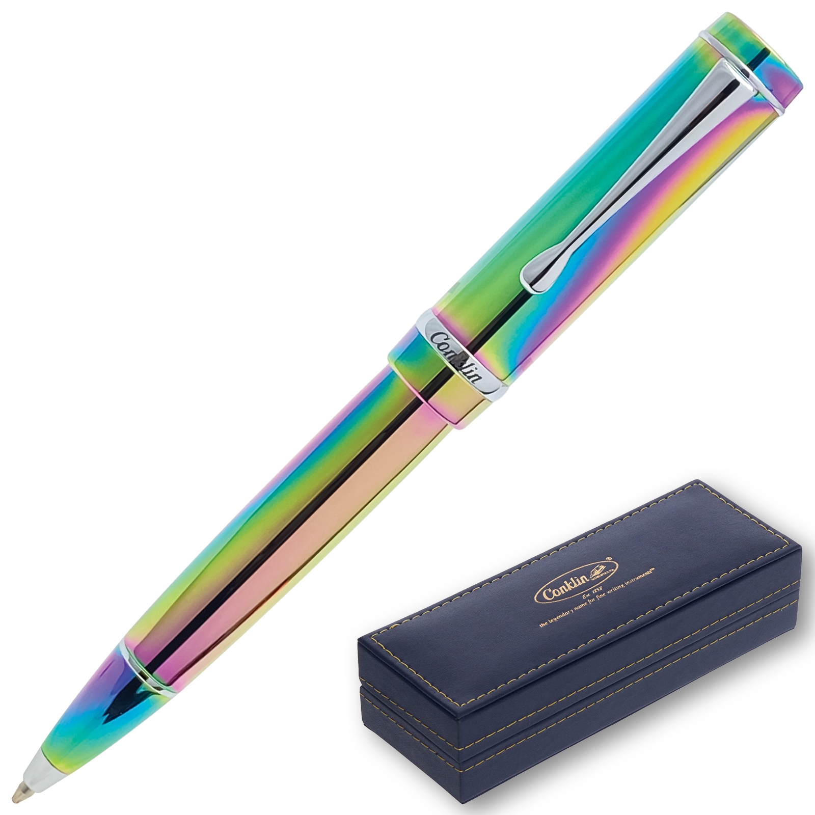 レプトン ＤーＰｅｎ 180HF (15周年記念カラー) 管理 M 0281 Conklin Duragraph Ballpoint Pen Rainbow