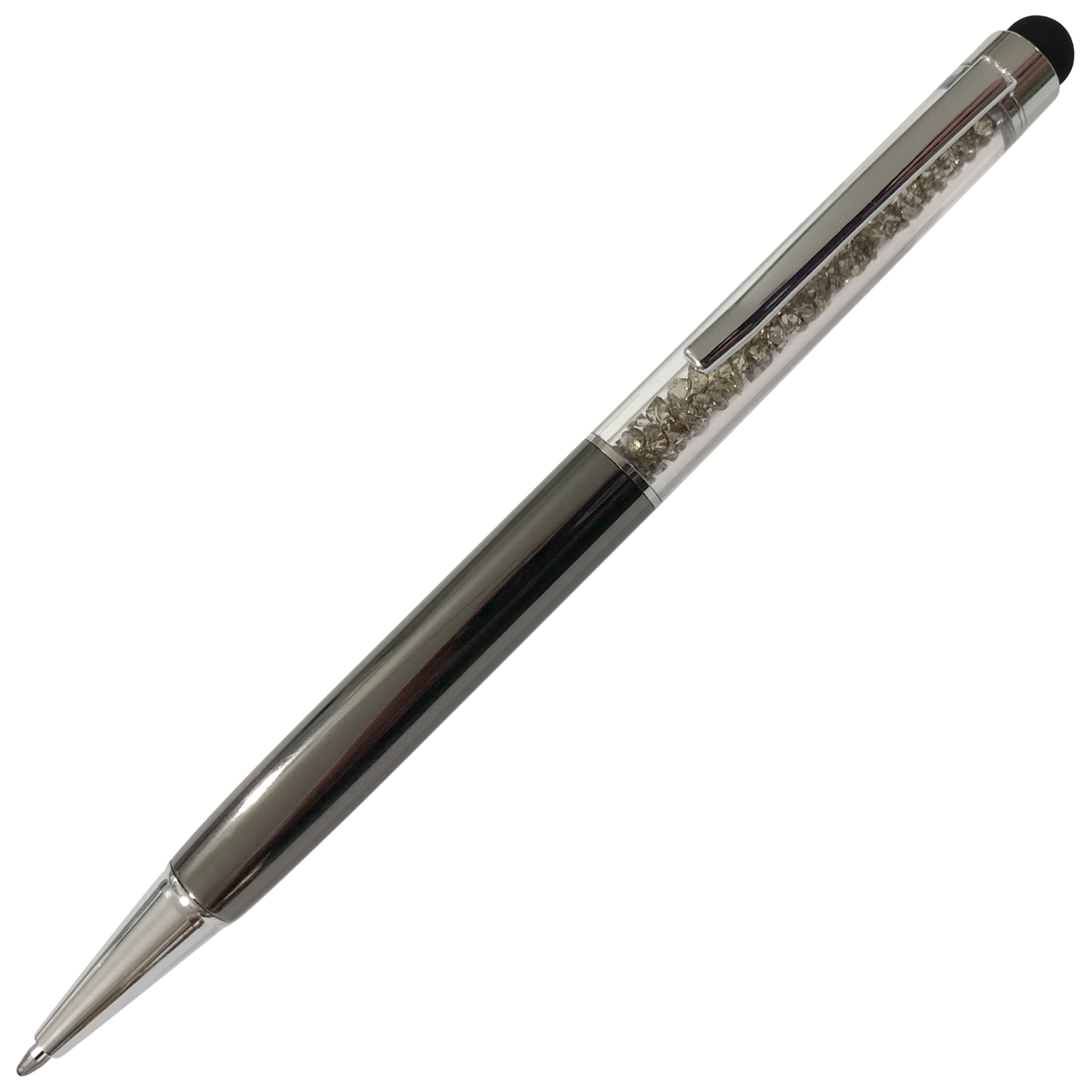 Metal Black Ink Ballpoint Pens Crystal Decor Capacitive Touch Ballpoint Pen