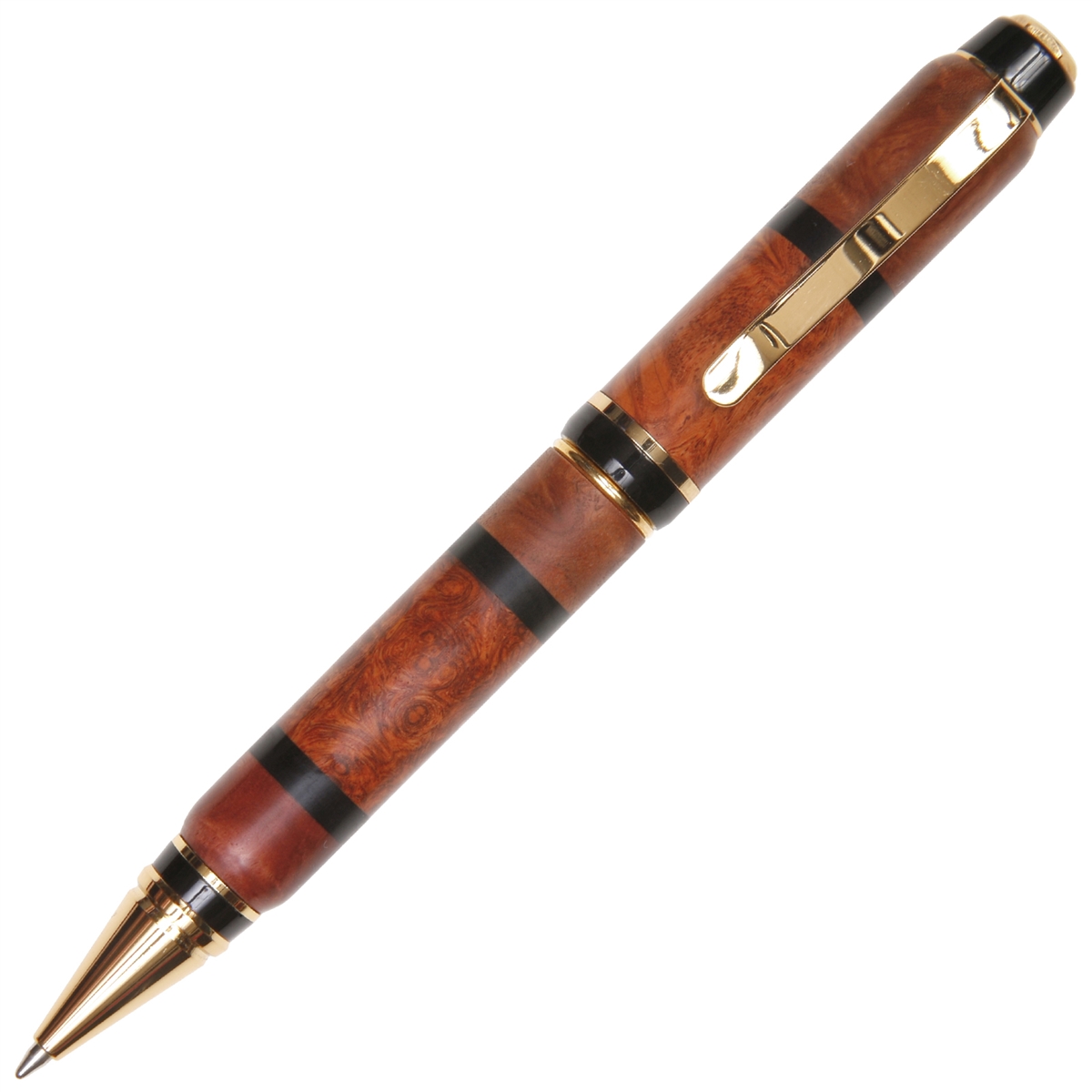 Ambonya Burl, Red Malee Burl & Brown Malee Burl Cigar Twist Pen - Lanier Pens