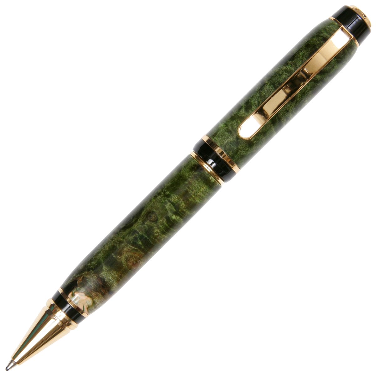 Green Maple Burl Cigar Twist Pen - Lanier Pens