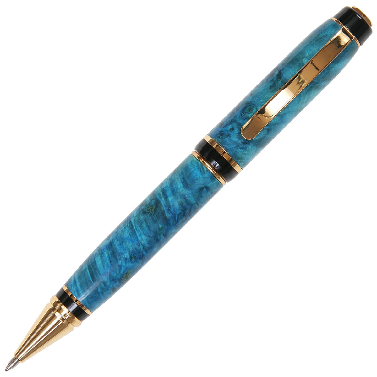 Turquoise Box Elder Cigar Twist Pen - Lanier Pens