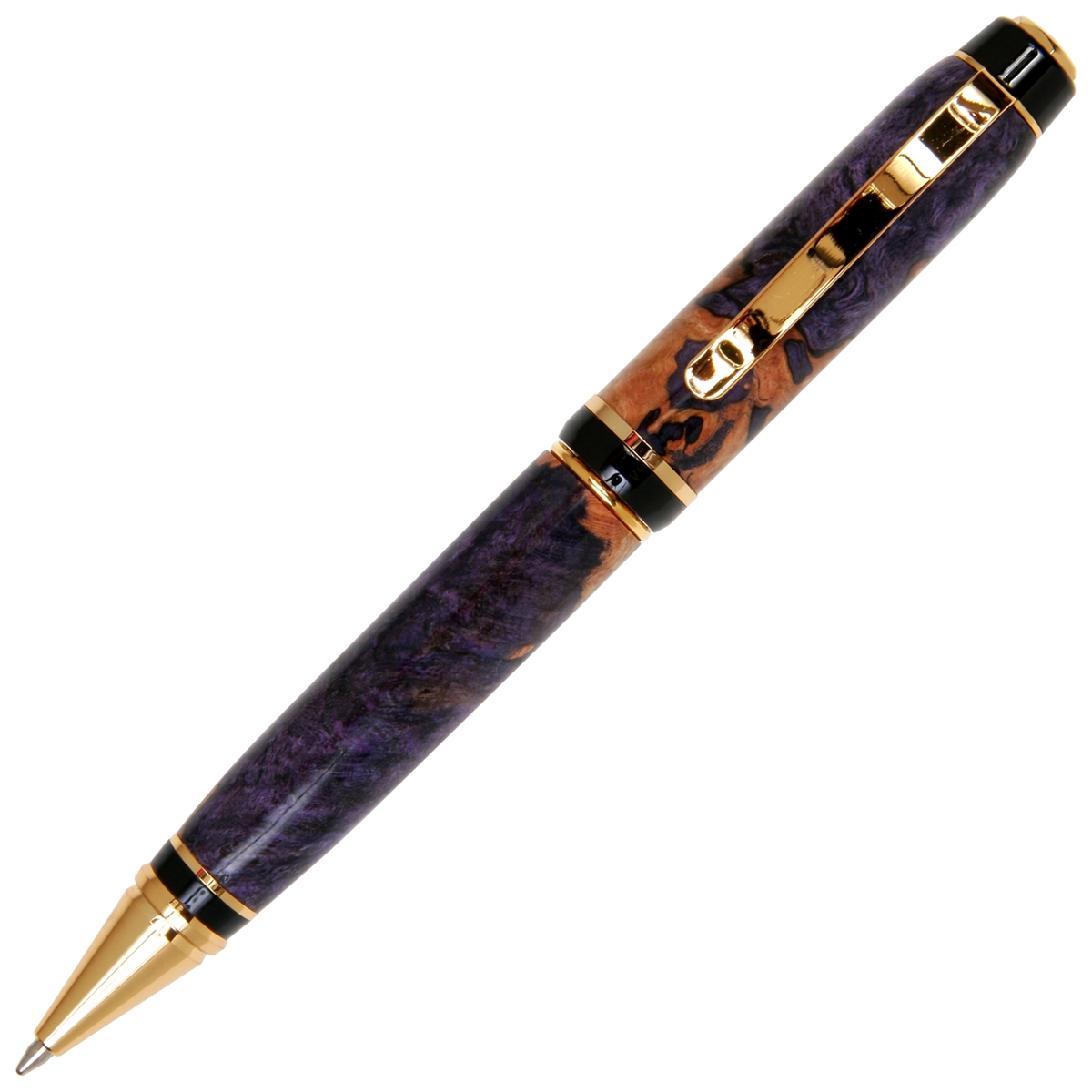 Purple Maple Burl Cigar Twist Pen - Lanier Pens