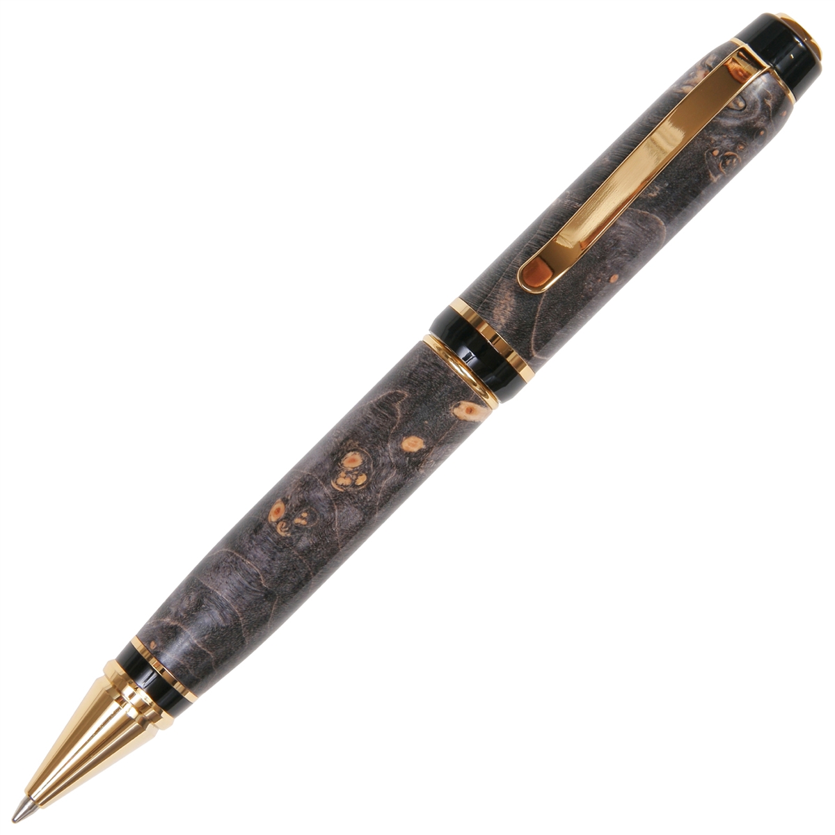 Gray & Black Maple Burl Cigar Twist Pen - Lanier Pens