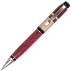 Purpleheart & Maple with Walnut Inlay Cigar Twist Pen - Lanier Pens