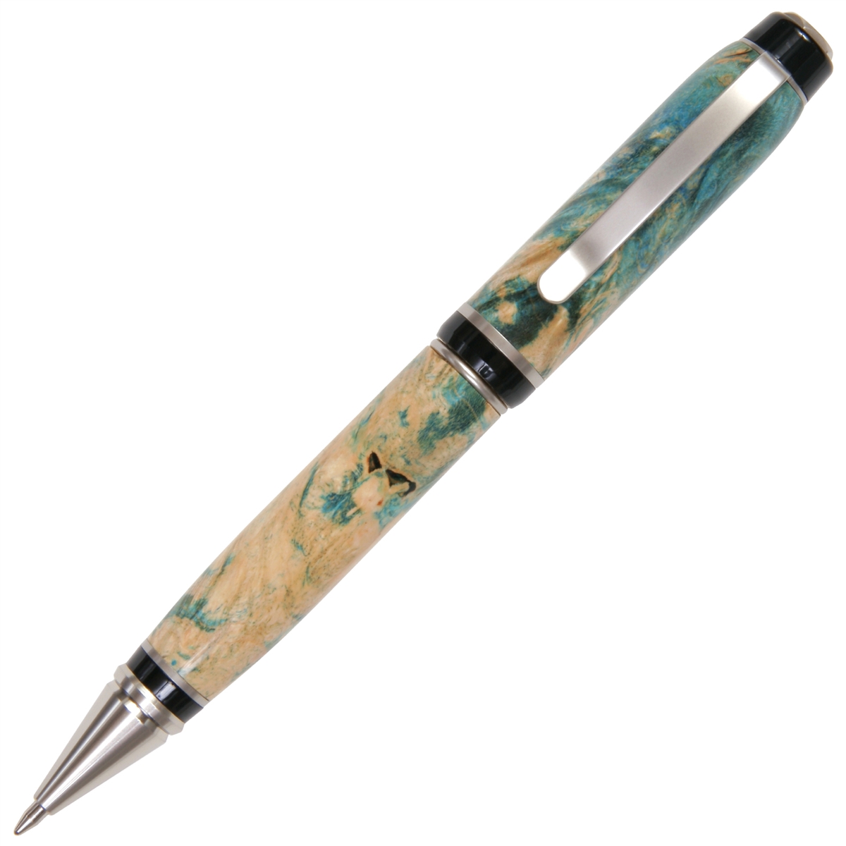 Blue Maple Burl Cigar Twist Pen - Lanier Pens