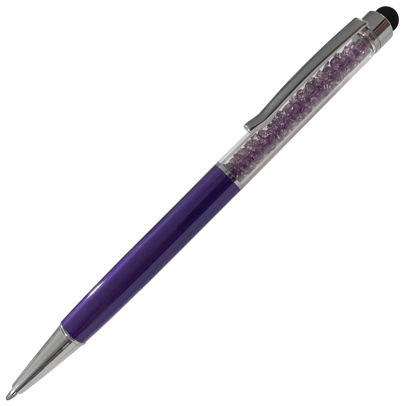 Crystal Stylus Ball Pen - Purple