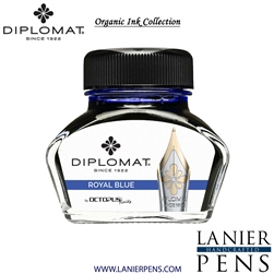Diplomat Royal Blue Ink Bottle, 30ml by Lanier Pens, lanierpens, lanierpens.com, wndpens, WOOD N DREAMS, Pensbylanier