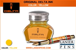 Delta Yellow Fountain Pen Ink Bottle - Lanier Pens