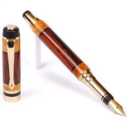Classic Elite Fountain Pen - Cocobolo with Yellow Box Elder Inlays