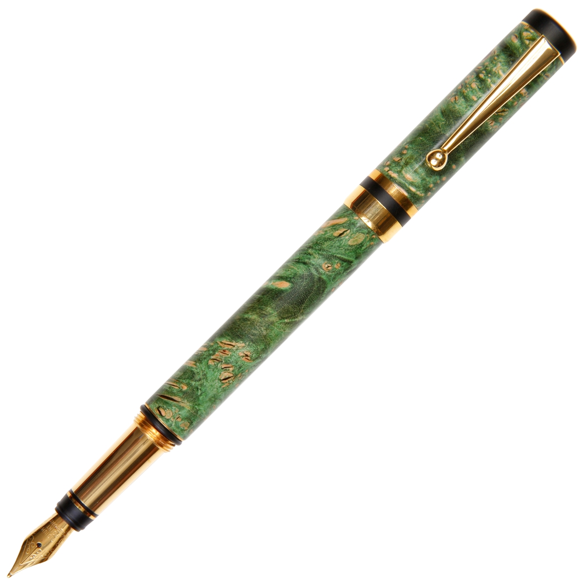 Classic Elite Fountain Pen - Green Maple Burl