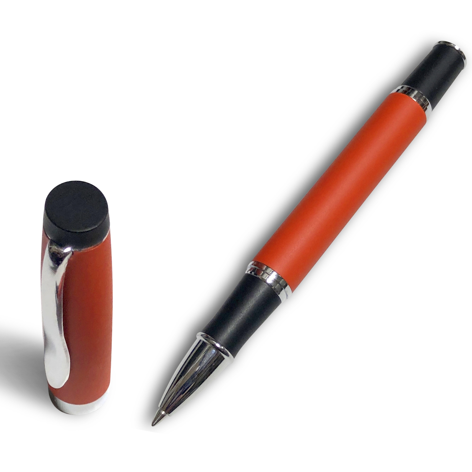 Budget Friendly Gripper Rollerball Pen Matt Orange with Anti Slip Grip Lanier Pens