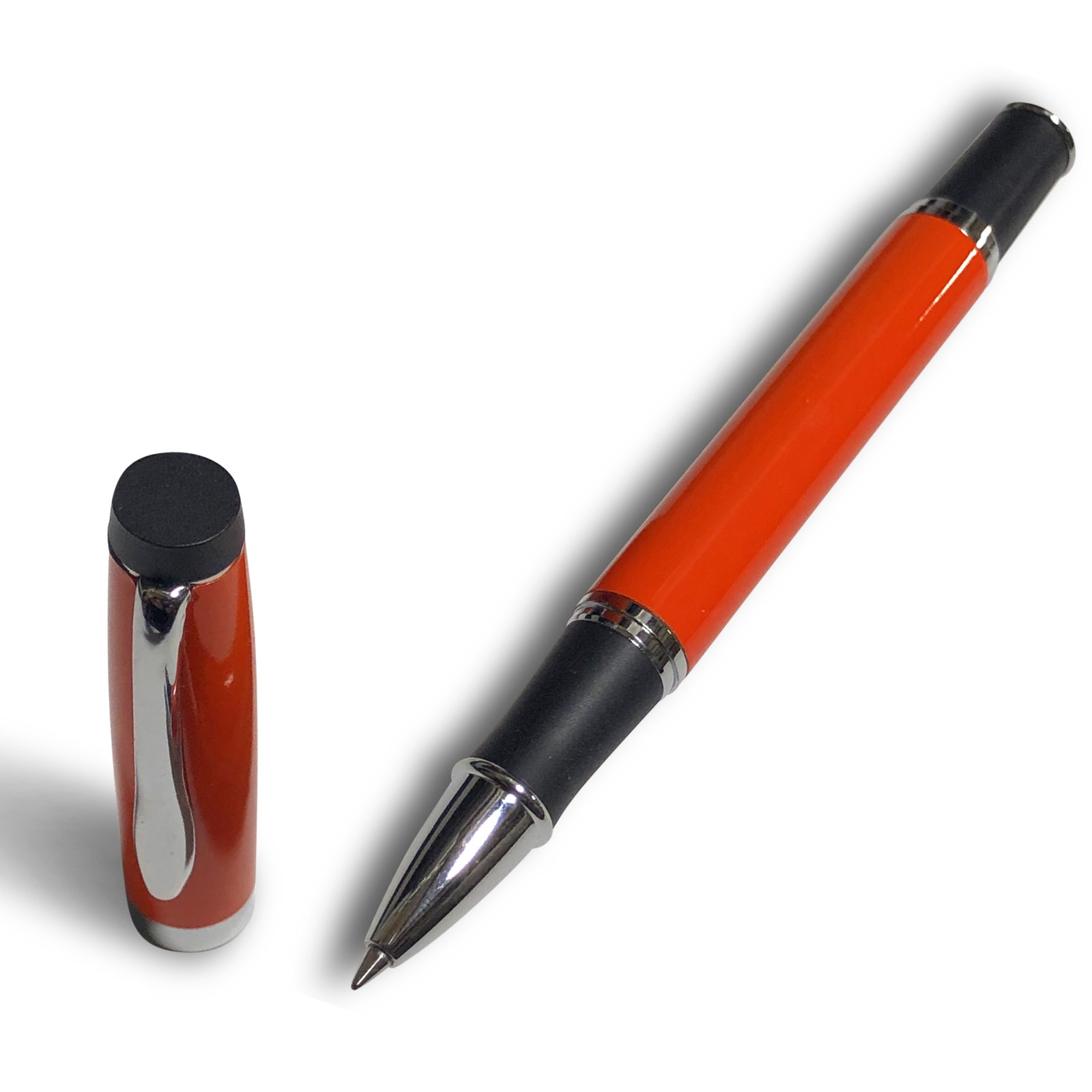 Budget Friendly Gripper Rollerball Pen Orange Gloss with Anti Slip Grip Lanier Pens