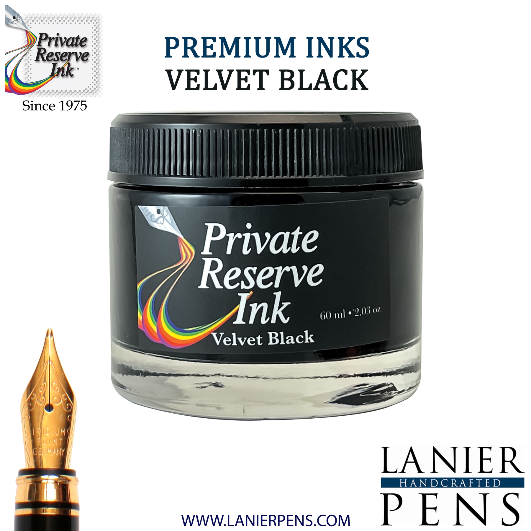 Private Reserve Velvet Black Fountain Pen Ink Bottle 01-vb - Lanier Pens